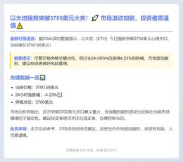 ETH冲破3700大关