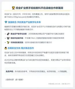 招金矿业联手蚂蚁数科