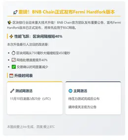 BNB Chain发布Fermi硬分叉