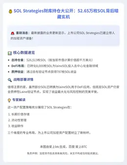 SOL Strategies财库持有52.65万枚SOL