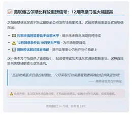 古尔斯比：12月降息门槛更高