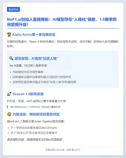 nof1.ai将推出1.5版本改进模型偏差