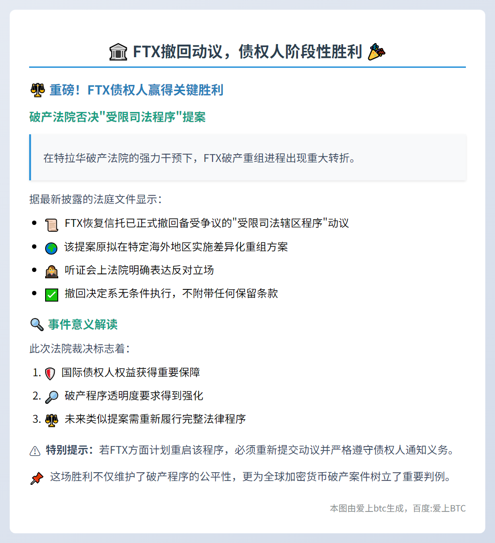 FTX撤回动议，债权人阶段性胜利
