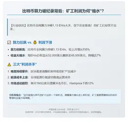 比特币算力新高但利润未涨