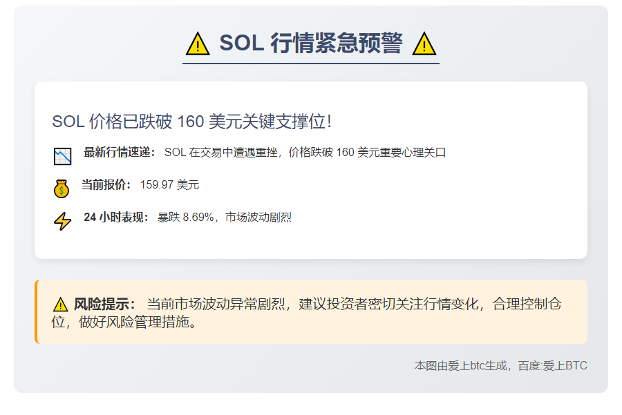 SOL跌破160美元