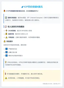 ICP币价突破6美元