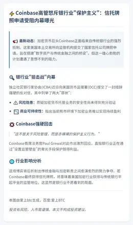 Coinbase高管抨击银行阻挠信托牌照