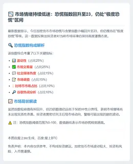 恐慌贪婪指数23：极度恐慌