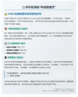 CNBC主持人：华尔街过度押注高估值科技股
