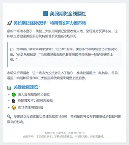美股期货全线翻红