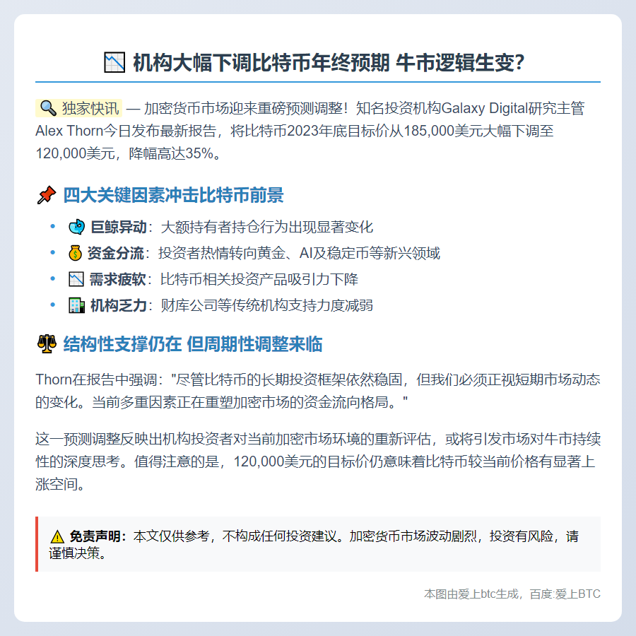 比特币年底目标价降至12万美元