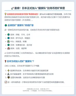 日本官方支持比特币挖矿