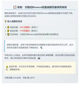 方程式终止Binance实盘展示