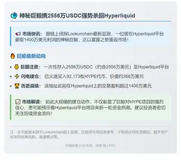 巨鲸存入2556万USDC建仓HYPE