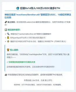 巨鲸0x1d存入100万USDC做多ETH