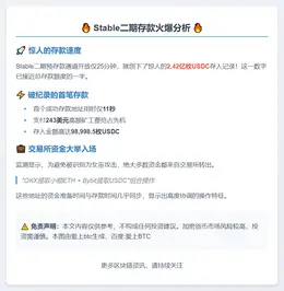 Stable二期25分钟存入2.42亿USDC