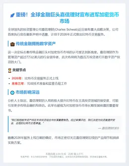 嘉信理财2026年推比特币交易