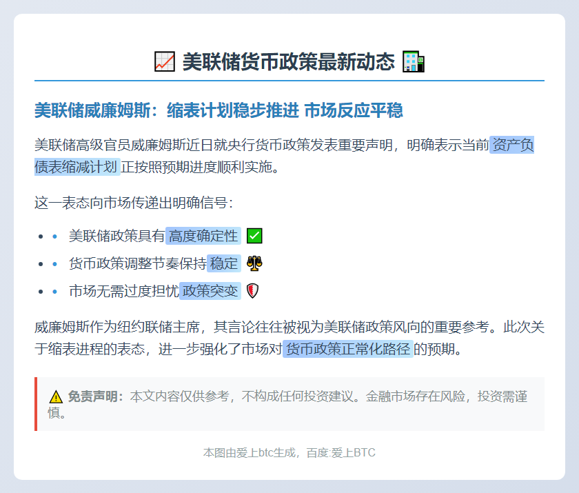 美联储：缩表进展顺利
