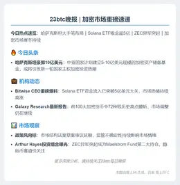 23btc晚报 | 11月7日重要动态速览