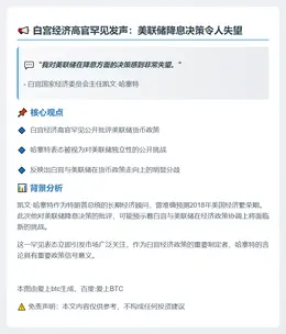 哈塞特不满美联储降息
