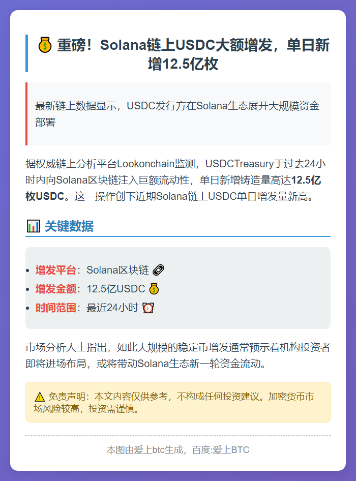USDC增发12.5亿枚