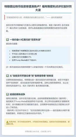 特朗普买比特币亏近5亿