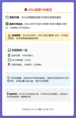 SOL跌破150美元