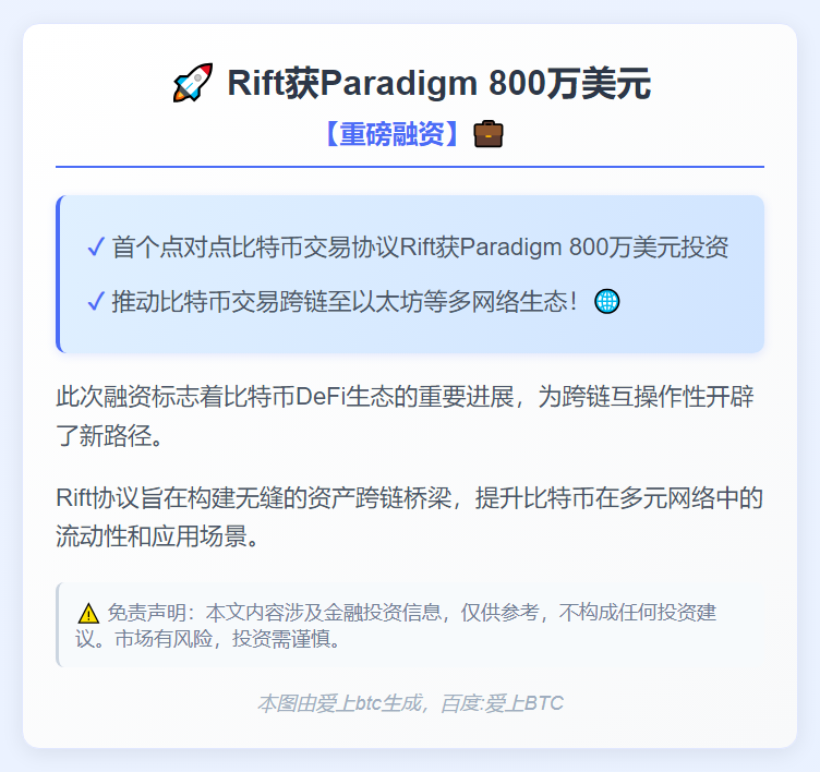 Rift获Paradigm 800万美元