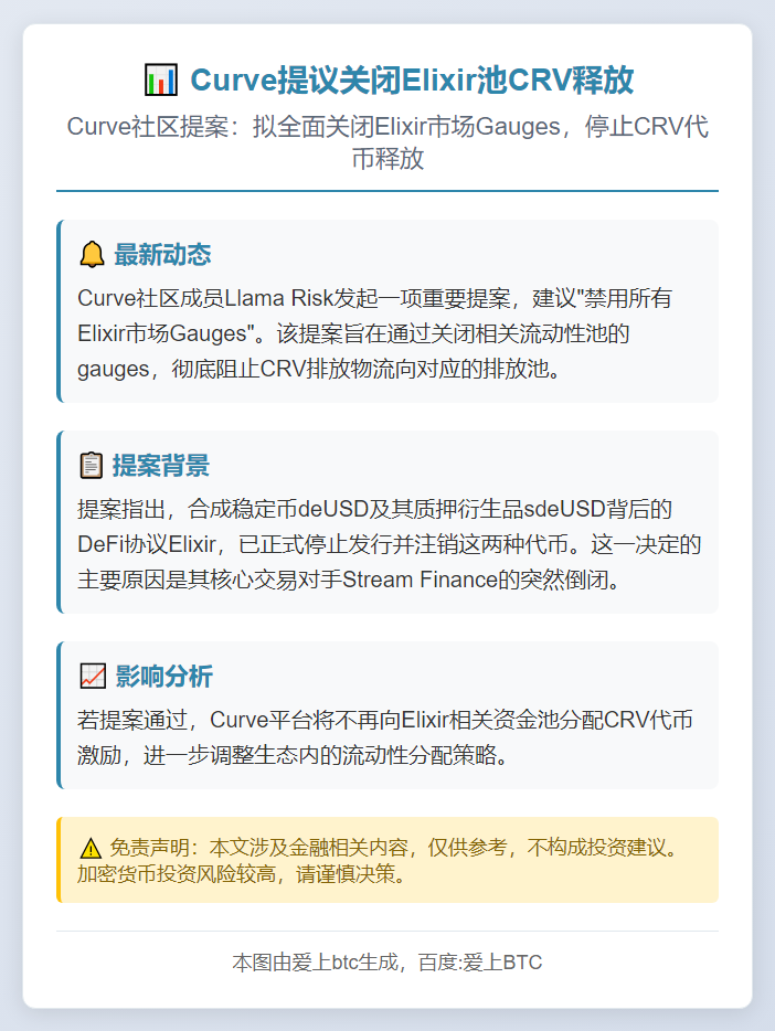 Curve提议关闭Elixir池CRV释