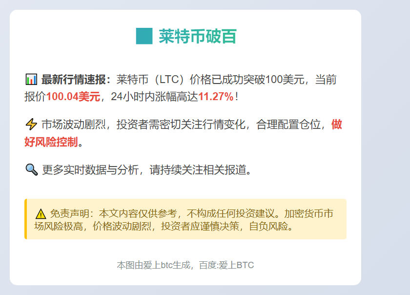 莱特币破百