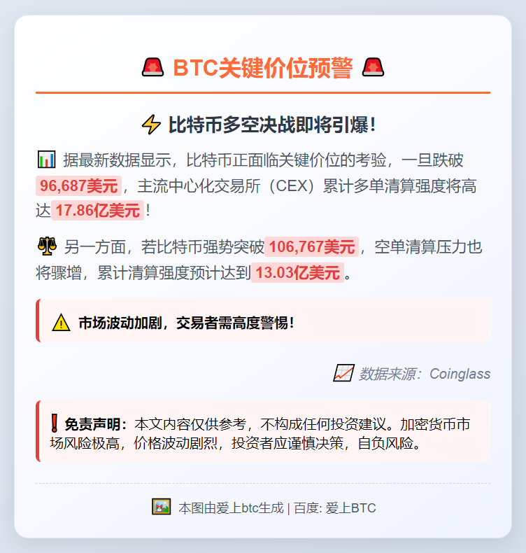 BTC跌破关键位将清算18亿美元多单