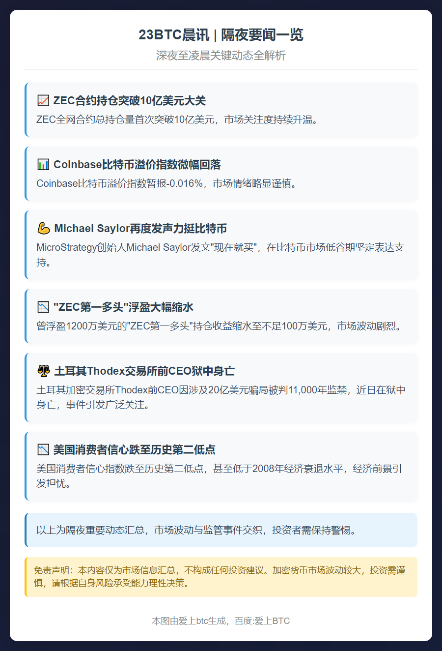 23btc晨讯 | 11月9日隔夜要闻一览