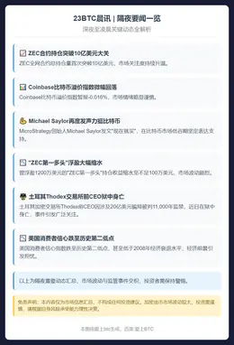 23btc晨讯 | 11月9日隔夜要闻一览