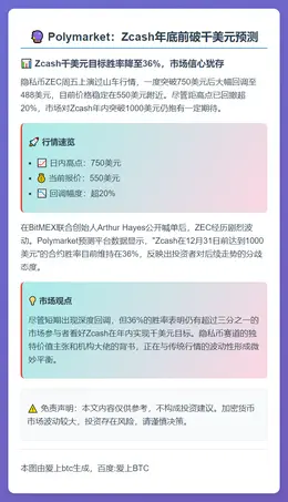 Polymarket：Zcash年底前破