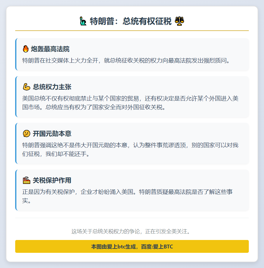 特朗普：总统有权征税