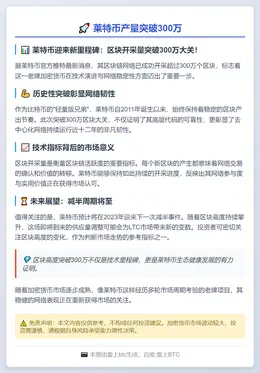 莱特币产量突破300万