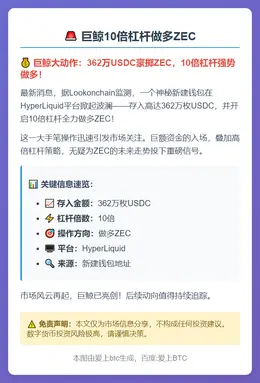 巨鲸10倍杠杆做多ZEC