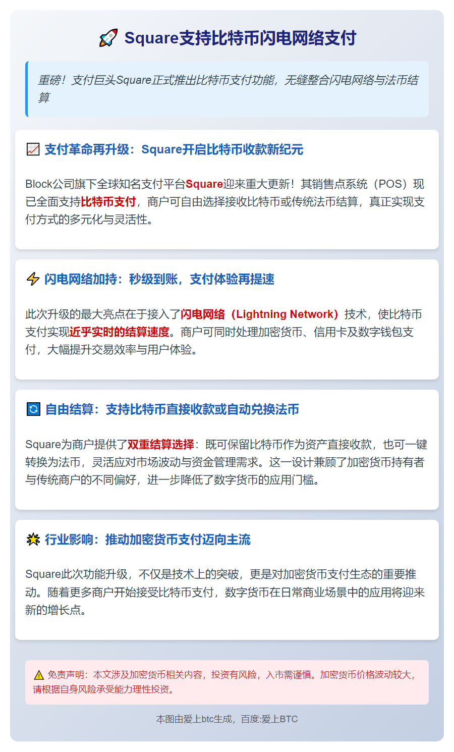 Square支持比特币闪电网络支付