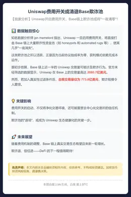 Uniswap费用开关或清退Base欺诈池