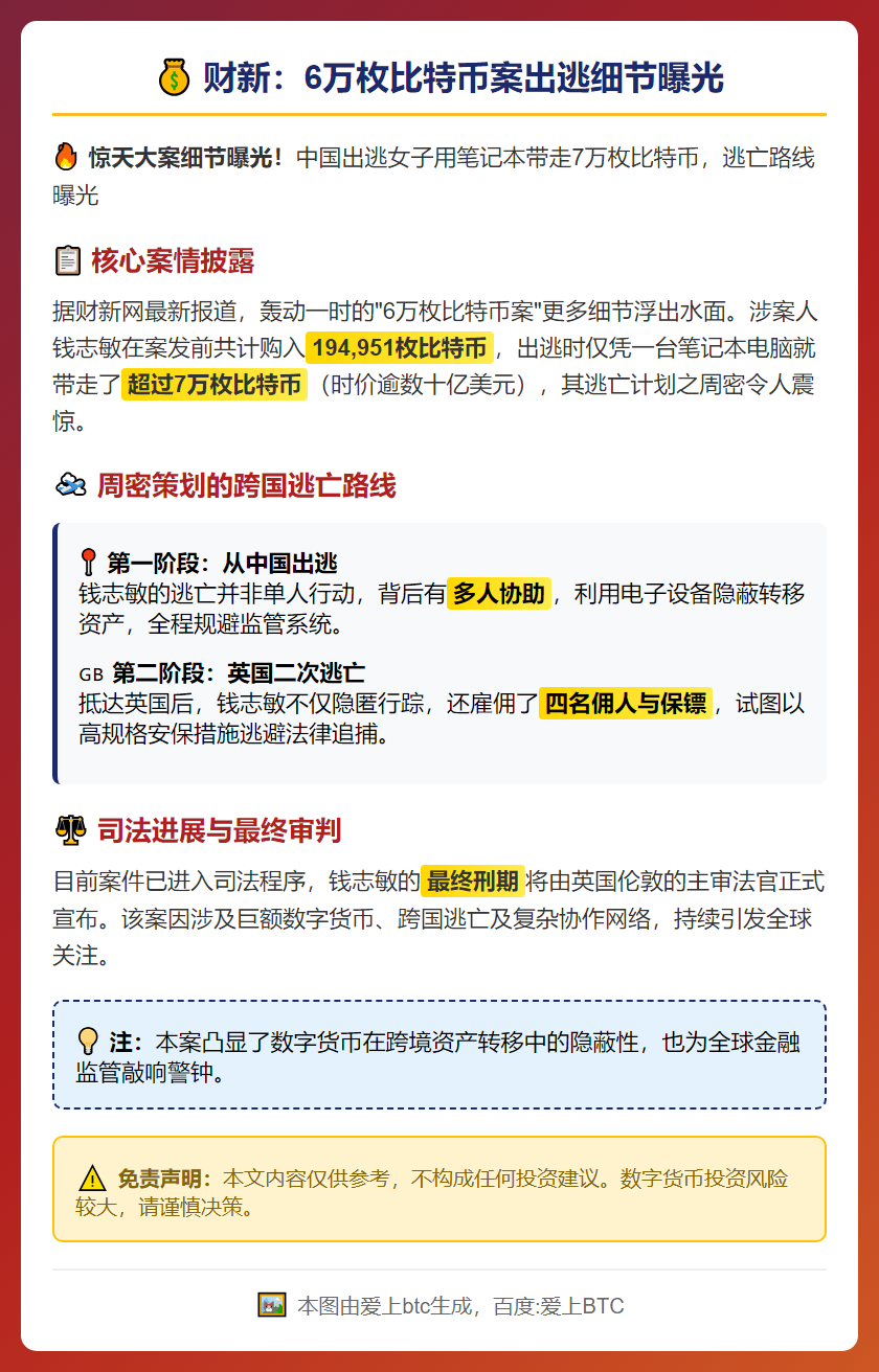 财新：6万枚比特币案出逃细节曝光