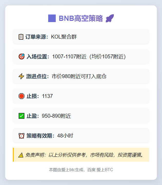 2025-11-11 17:31:38 BNB高空策略
