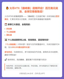 火币巅峰赛开战，个人赛即将上线
