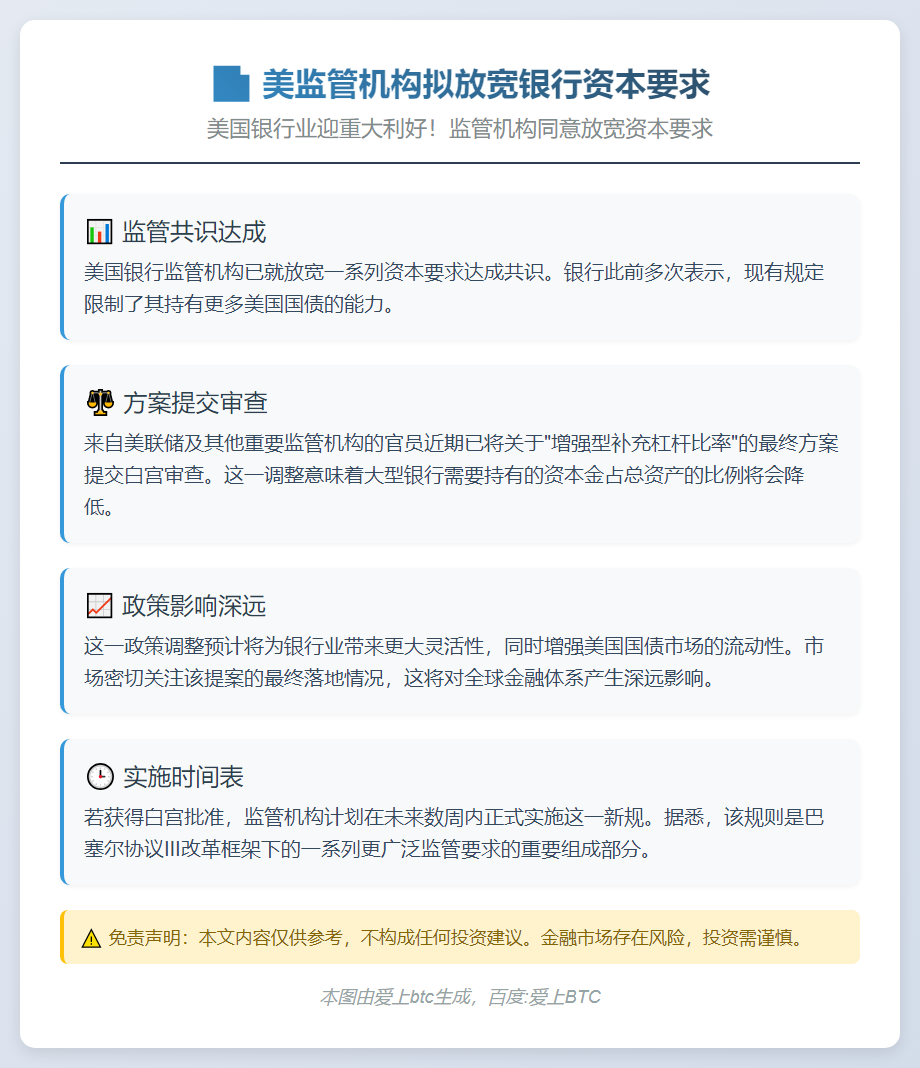美监管机构拟放宽银行资本要求