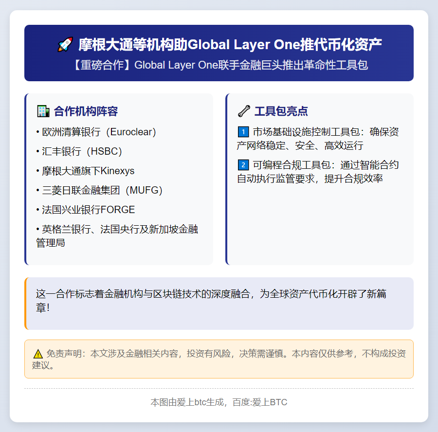 摩根大通等机构助Global Layer One推代币化资产