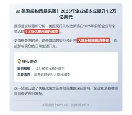 美企关税成本2025年将达1.2万亿