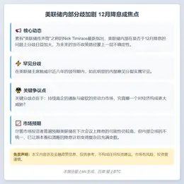 美联储内部分歧加剧 12月降息成焦点