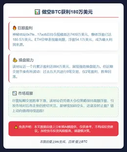 做空BTC获利180万美元