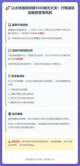 以太坊冲破3500美元