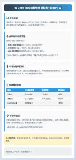 Circle Q3业绩超预期 美股盘中跌逾8%