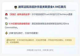 迪拜法院冻结孙宇晨关联资金4.56亿美元